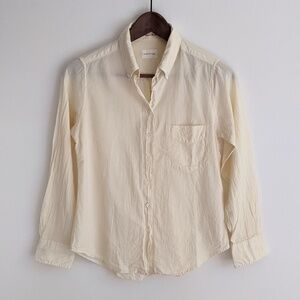 Gant Rugger Selvage Madras Pale Yellow Button Down Shirt - XXS-XS Petite